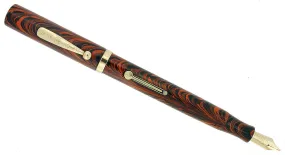 1920s WATERMAN #56 RED RIPPLE XF-BBB  FLEX NIB FOUNTAIN PEN RESTORED