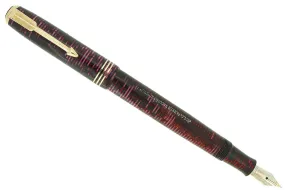 1938 PARKER BURGUNDY PEARL VACUMATIC DOUBLE JEWEL FOUNTAIN PEN RESTORED