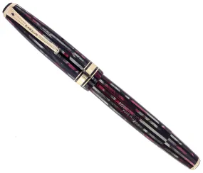 1941 PARKER 1ST GEN SENIOR STRIPED DUOFOLD DUSTY ROSE FOUNTAIN PEN RESTORED