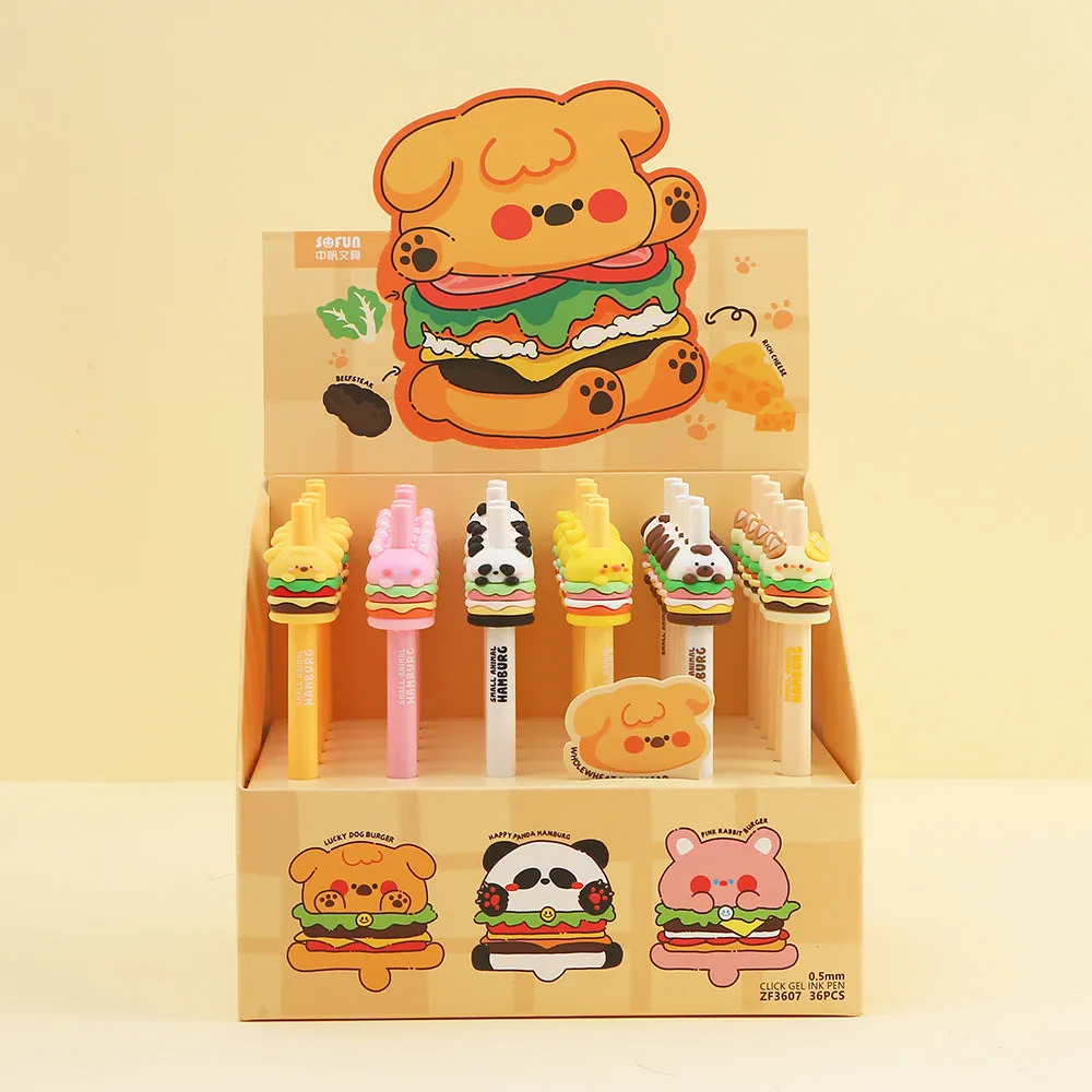 22584 ANIMAL BURGER GEL PEN-36