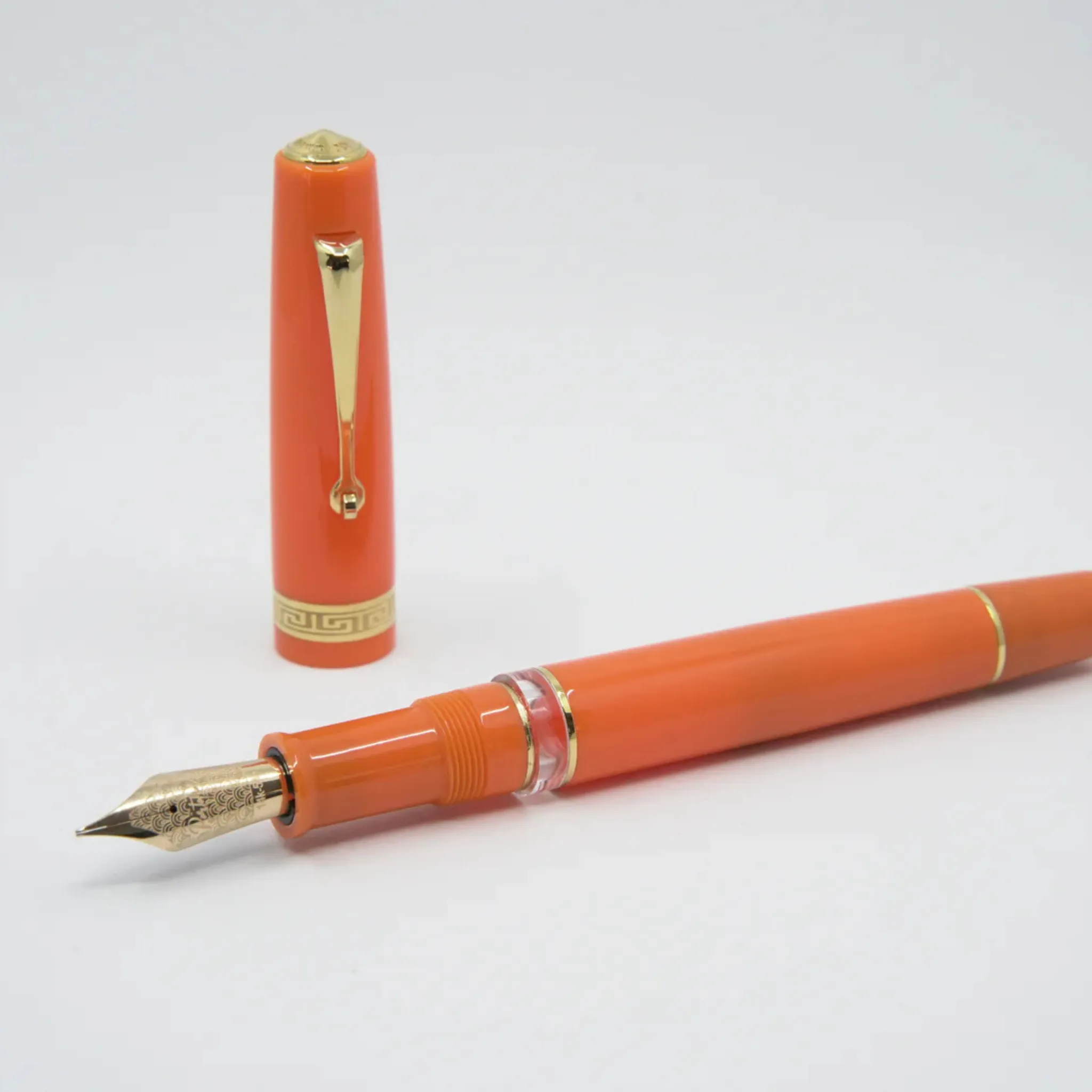 ASC Bologna Portofino Bespoke 2024 Arancio Gold Trim Fountain Pen