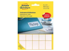 Avery Multipurpose Labels, Self-Adhesive, 32 X 23mm, White, 560/Pack (3321)