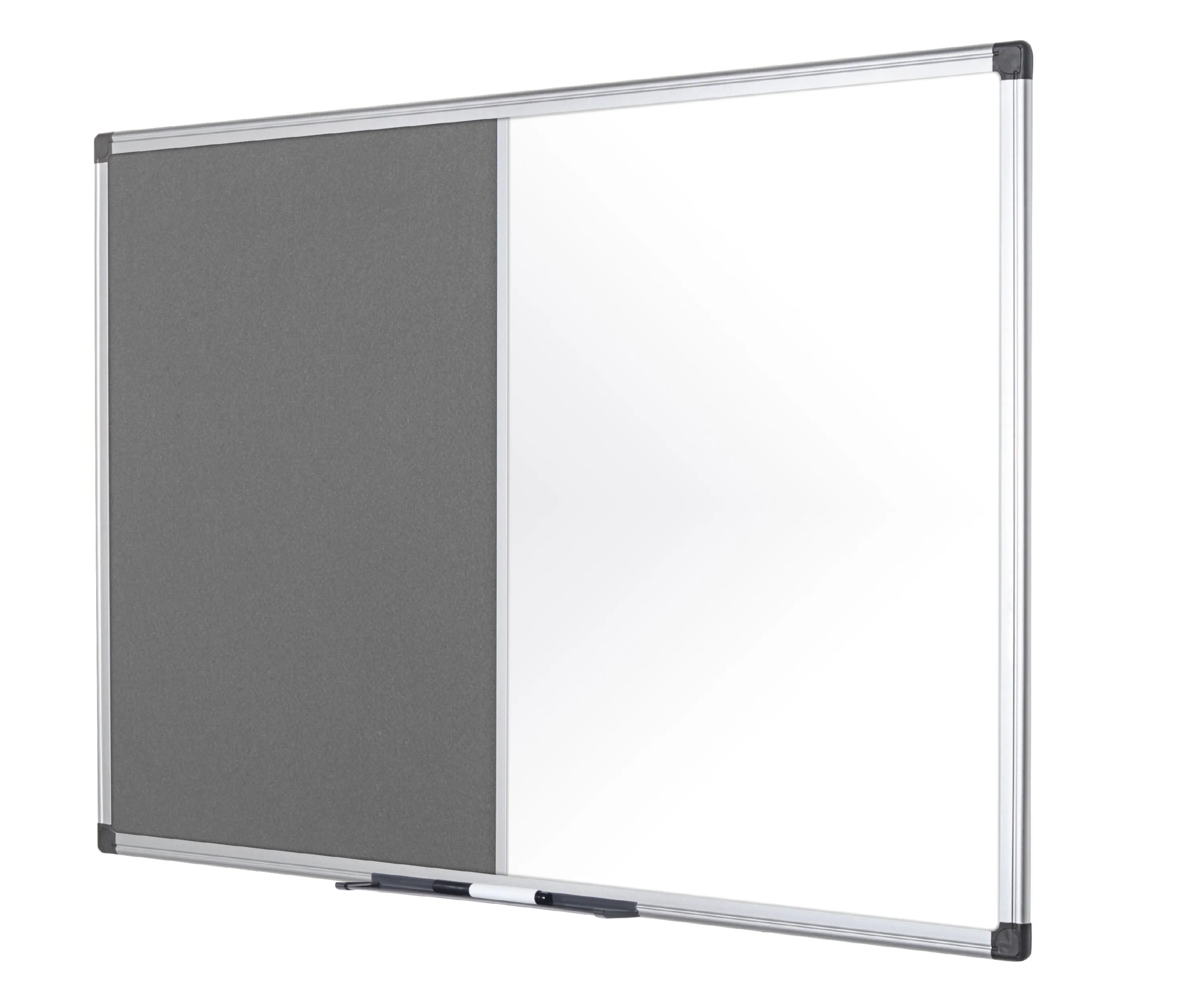 Bi-Office Maya Combination Board Grey Felt/Magnetic Whiteboard Aluminium Frame 900x600mm - XA0328170