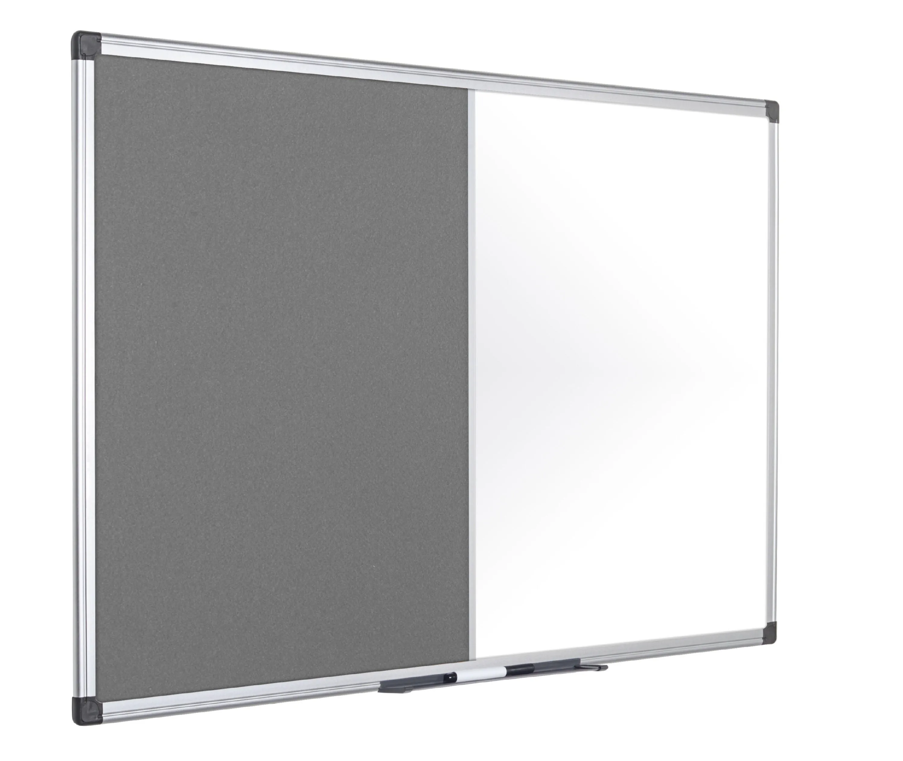 Bi-Office Maya Combination Board Grey Felt/Magnetic Whiteboard Aluminium Frame 900x600mm - XA0328170