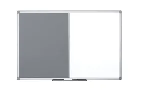 Bi-Office Maya Combination Board Grey Felt/Magnetic Whiteboard Aluminium Frame 900x600mm - XA0328170