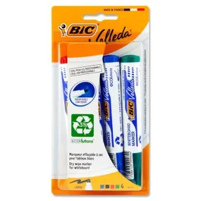 Bic - Velleda Card 4 Bullet Tip Whiteboard Marker - Assorted Colours