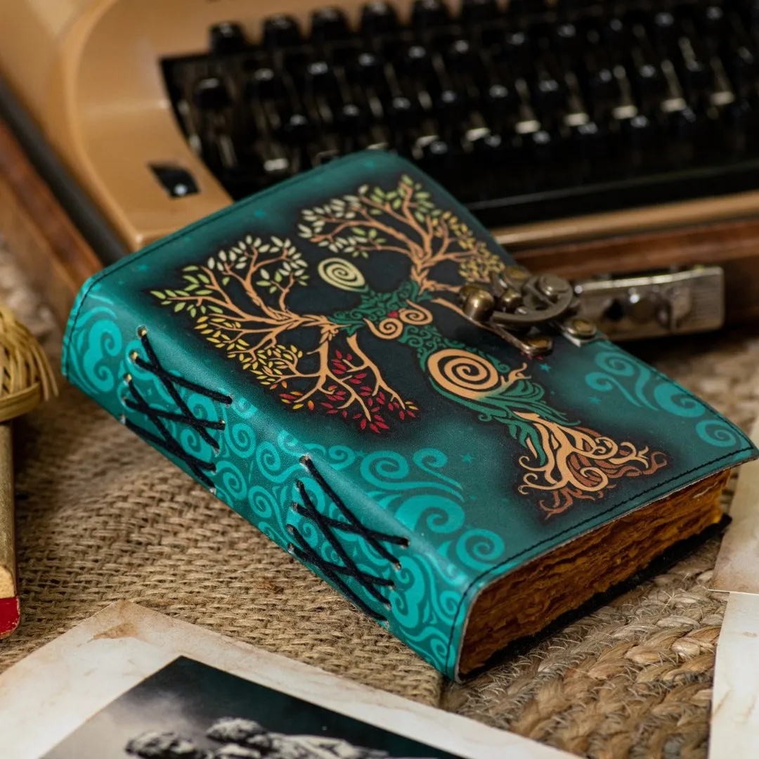 Craft Junky Vintage Leather-Bound Diary Journal with Mother of Earth Print