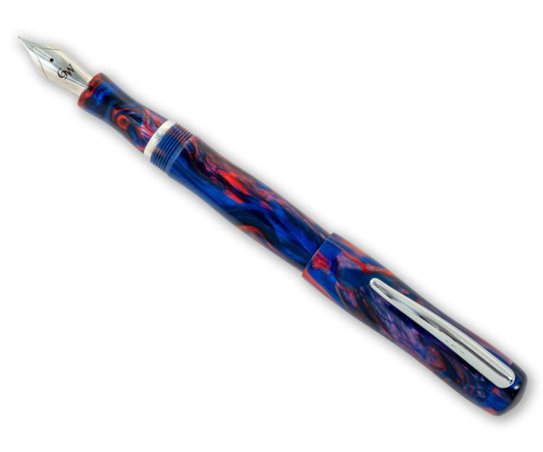 GW Dolcemente Fountain Pen in Red Blue Lavender Resin