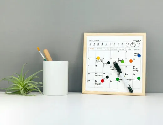 Mini Whiteboard Calendar