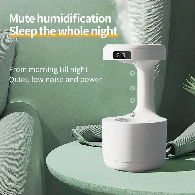 New Anti-Gravity Humidifier With Clock Water Drop Backflow Aroma Diffuser