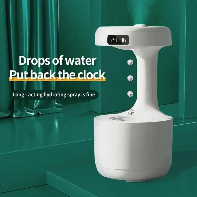 New Anti-Gravity Humidifier With Clock Water Drop Backflow Aroma Diffuser