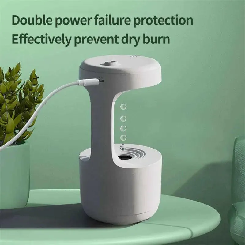 New Anti-Gravity Humidifier With Clock Water Drop Backflow Aroma Diffuser