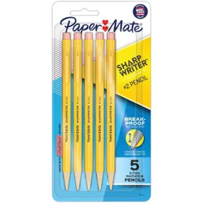 Pack of 5 Paper Mate SharpWriter Mechanical Pencils, #2 Lead, 0.7 mm Fine Point - Perfect for Precise Writing and Drawing