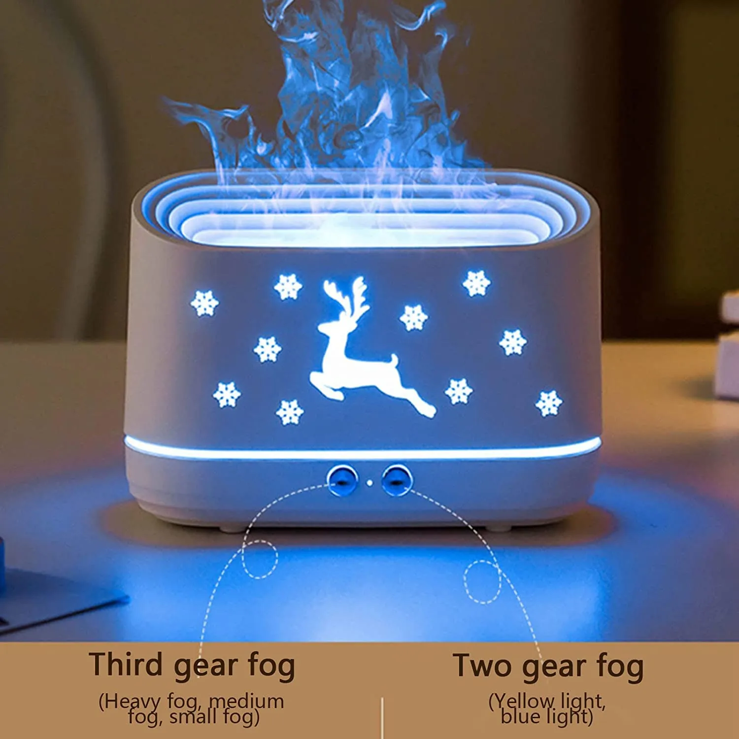 Premium Flame Diffuser Humidifier - Realistic Flame, Quiet Operation, Auto Shut-Off | Aromatherapy for Home & Yoga.