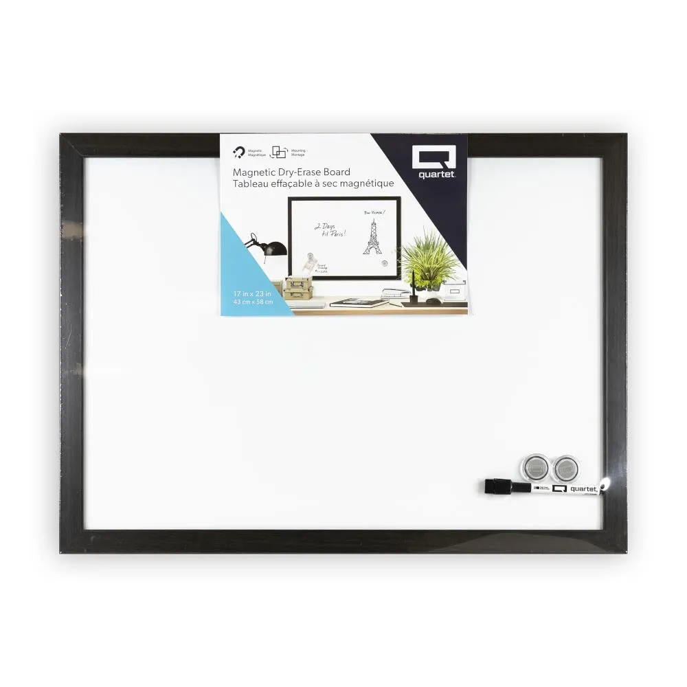 Quartet Magnetic Dry Erase Whiteboard 17" x 23" Black Frame