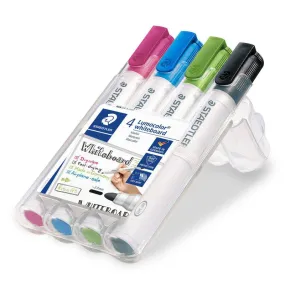 Staedtler - Lumocolor Whiteboard Marker Bullet Tip Wallet of 4 - Assorted Colours