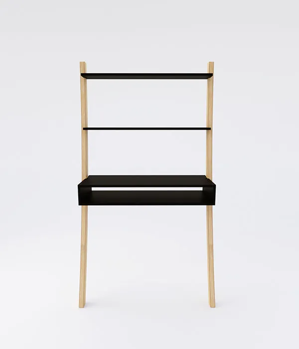 Tall Leaning Desk - Black