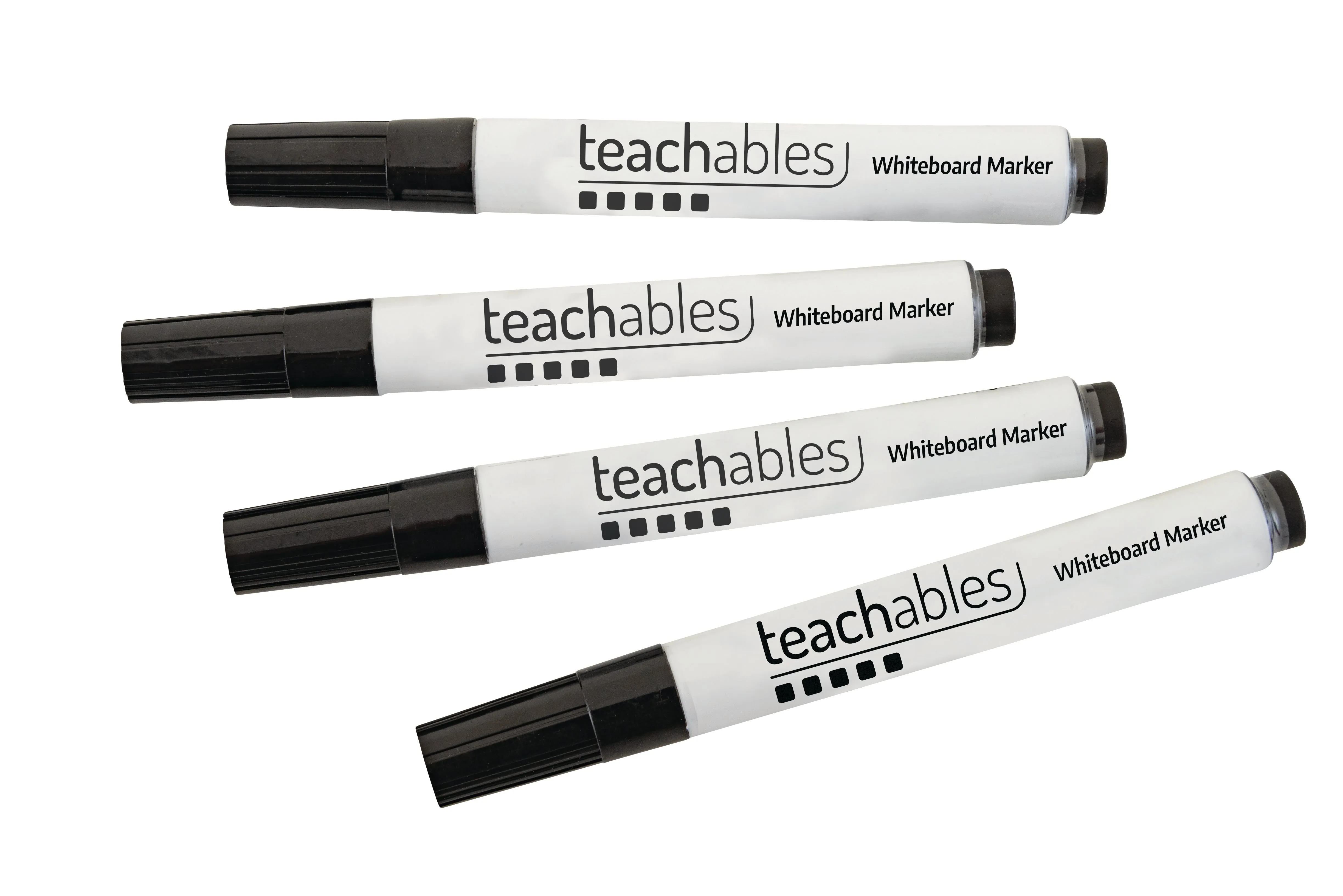 Teachables Whiteboard Marker Bullet Blk Pk 4