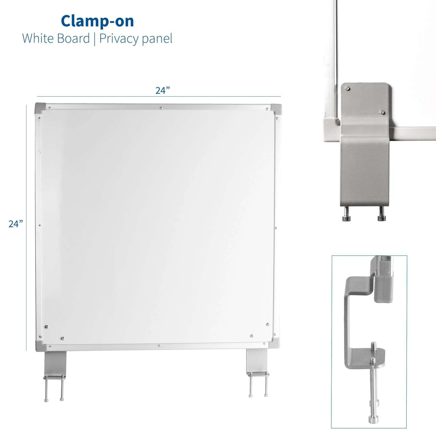 Clamp-On VIVO 24-Inch Whiteboard, DESK-WB24C, White